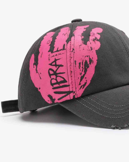 VIBRA Graphic Distressed Adjustable Baseball Cap