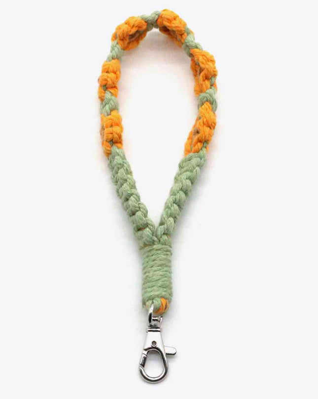 Assorted 4-Pack Hand-Woven Flower Macrame Wristlet Keychain