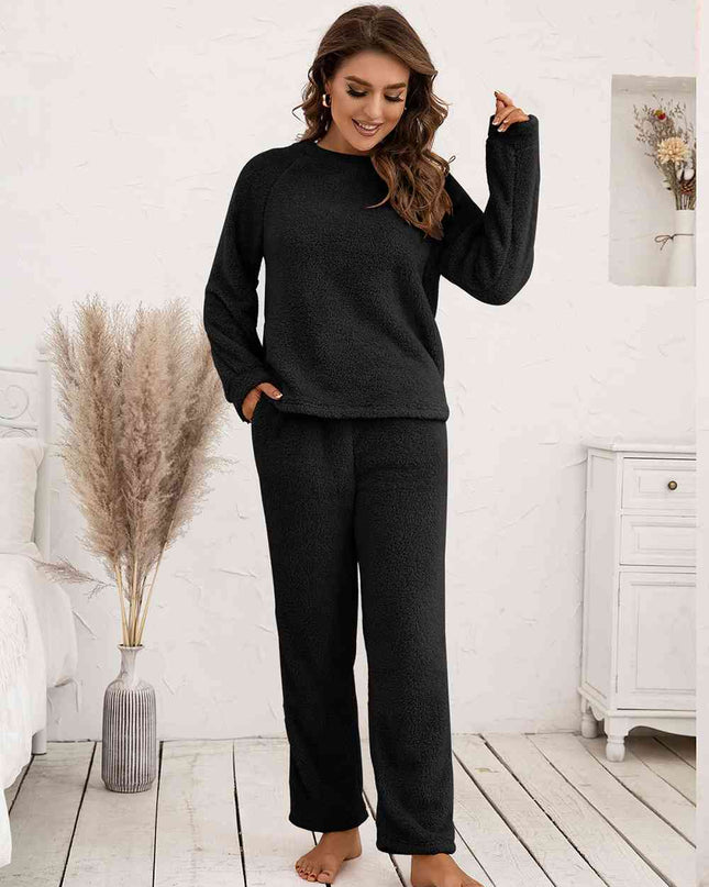 Teddy Long Sleeve Top and Pants Lounge Set