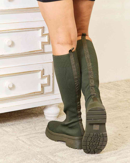 WILD DIVA Footwear Knee High Platform Sock Boots