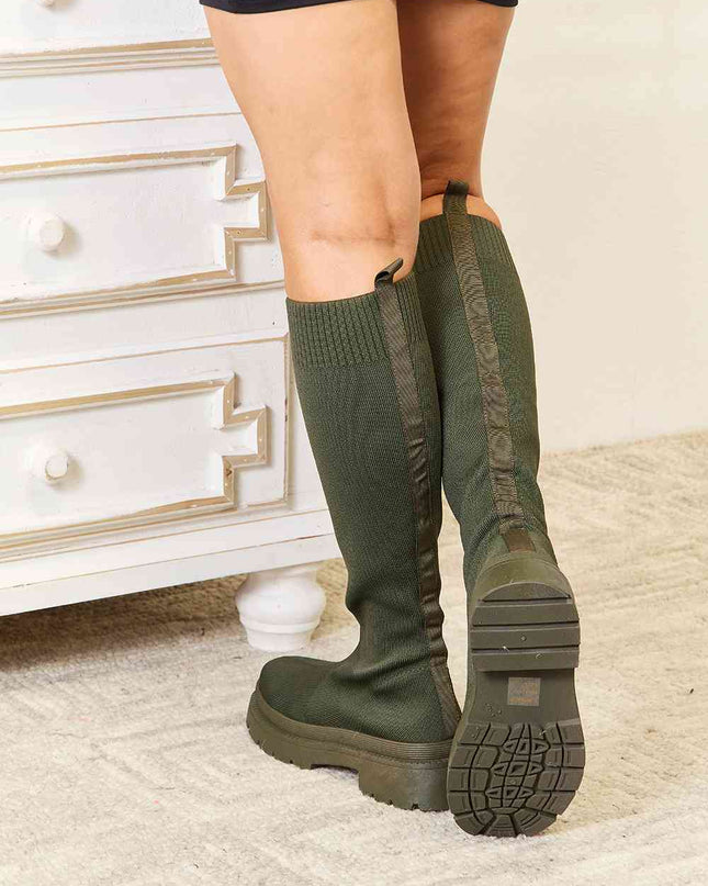 WILD DIVA Footwear Knee High Platform Sock Boots