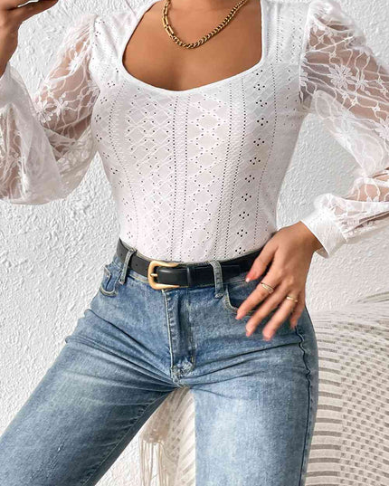 Eyelet Lace Detail Bodysuit