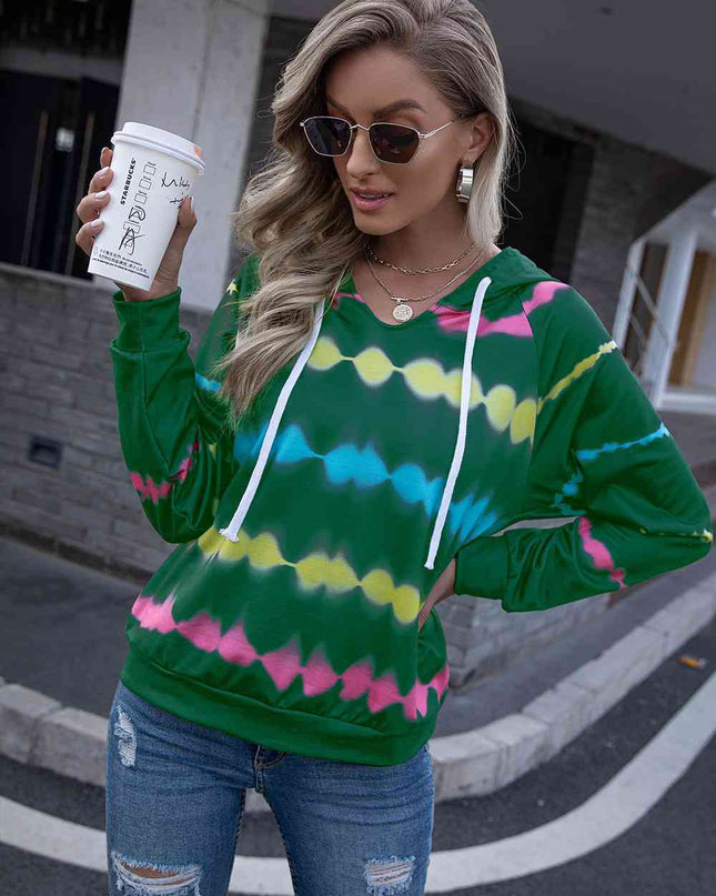 Tie Dye Raglan Sleeve Hoodie