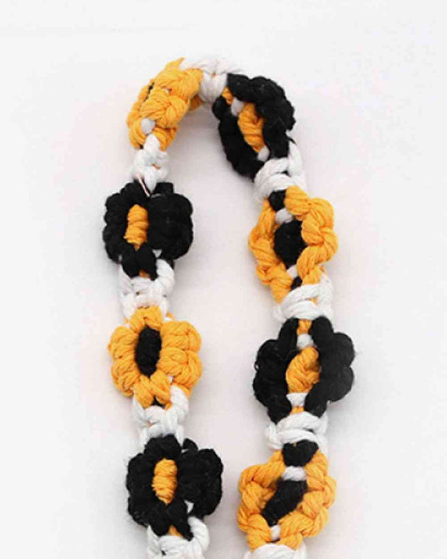 Assorted 4-Piece Macrame Flower Keychain