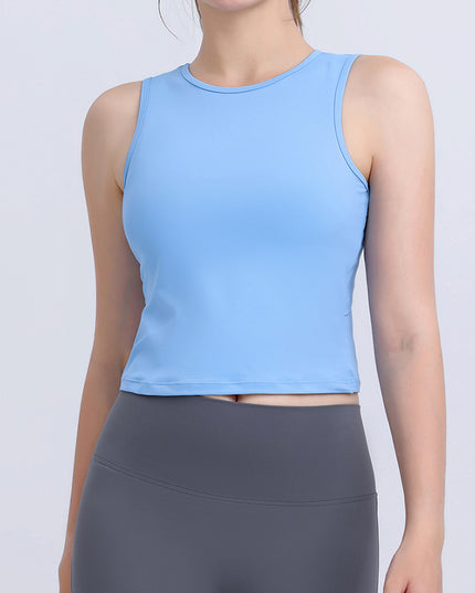 Round Neck Sleeveless Sports Tank Top