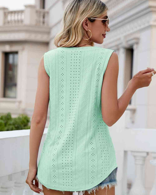 Eyelet V-Neck Tank