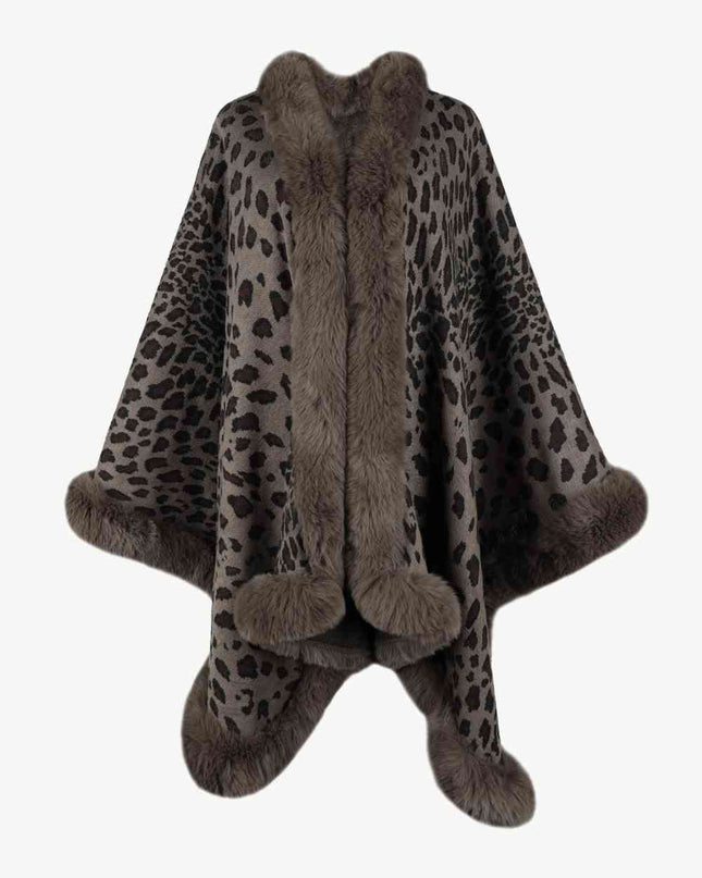 Leopard Open Front Poncho