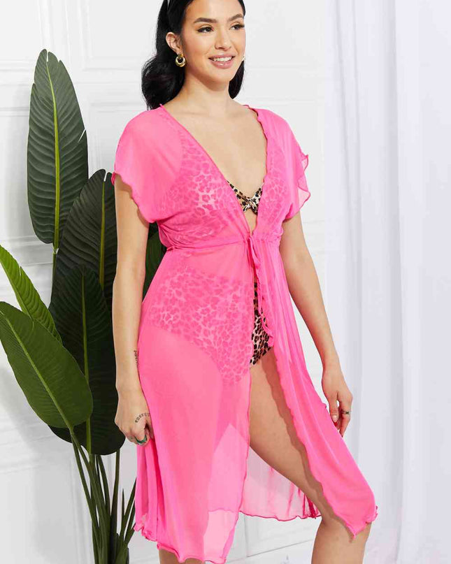 Marina West Swim Pool Day Mesh Tie-Front Cover-Up