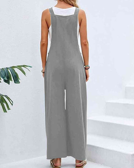 Full Size Wide Leg Overalls with Pockets
