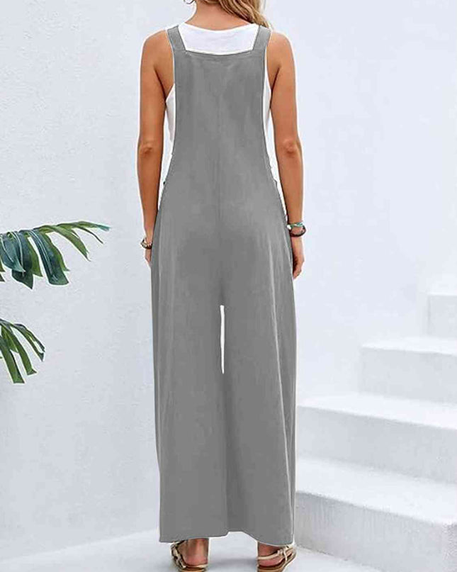 Full Size Wide Leg Overalls with Pockets