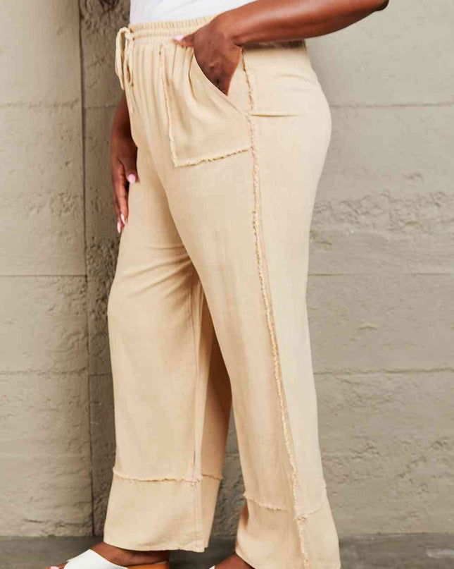 HEYSON Love Me Full Size Mineral Wash Wide Leg Pants