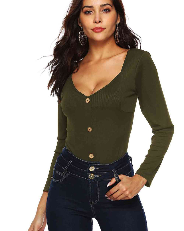 Button Detail Bodysuit