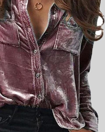 Button Up Collared Shirt with Breast Pockets