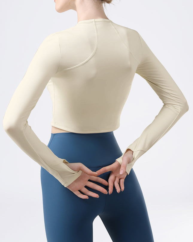 Round Neck Long Sleeve Active T-Shirt