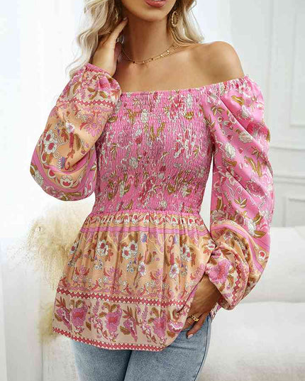 Square Neck Printed Blouse