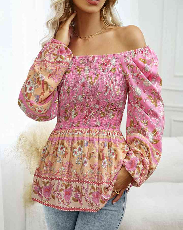 Square Neck Printed Blouse