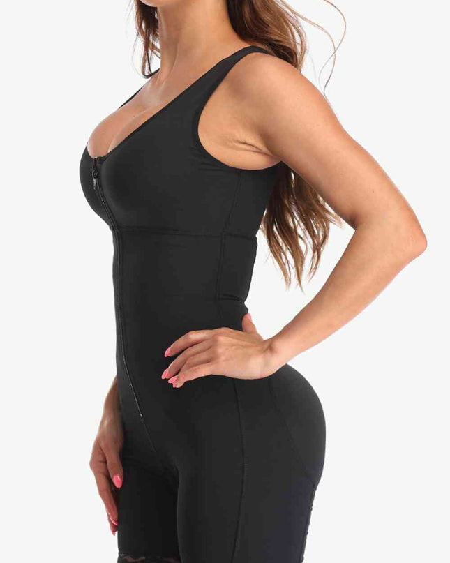 Full Size Zip-Up Lace Detail Shapewear