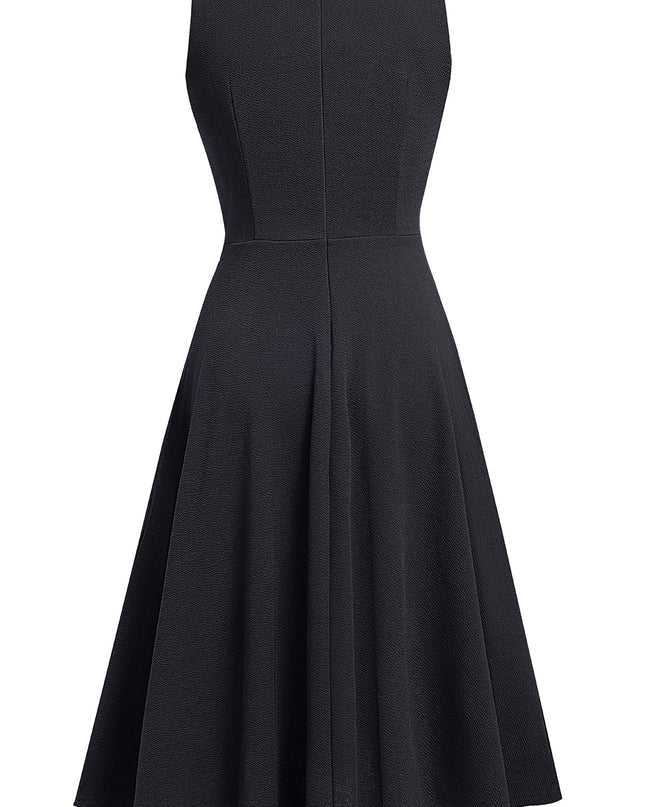 Round Neck Sleeveless Lace Trim Dress