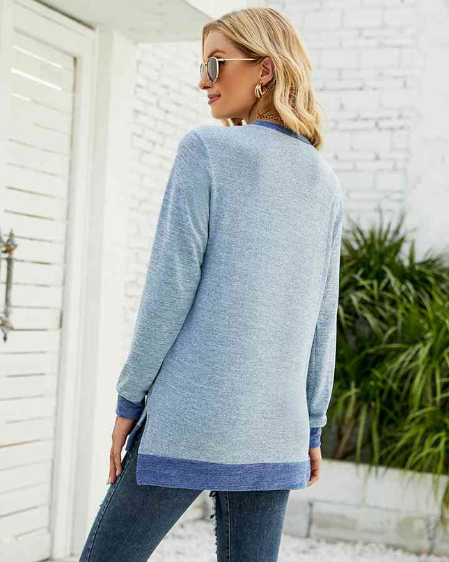 Round Neck Long Sleeve Blouse