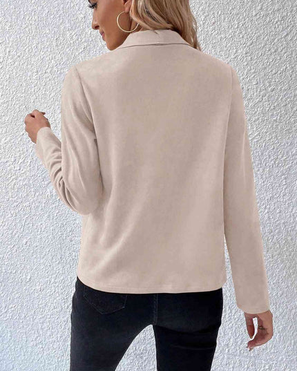 Collared Neck Long Sleeve Jacket