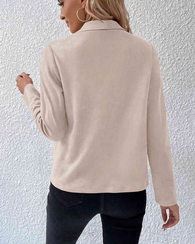 Collared Neck Long Sleeve Jacket
