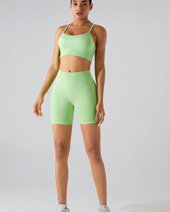 Crisscross Spaghetti Strap Active Cami