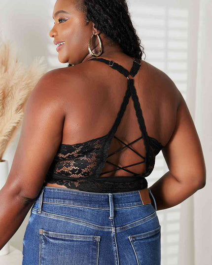 JadyK Juliette Full Size Crisscross Lace Bralette