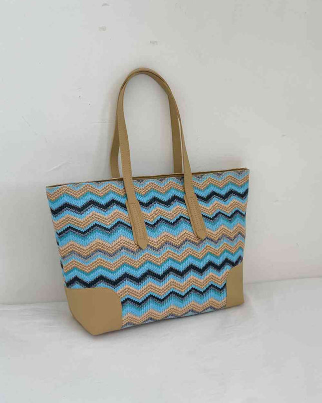 Chevron Straw Tote Bag