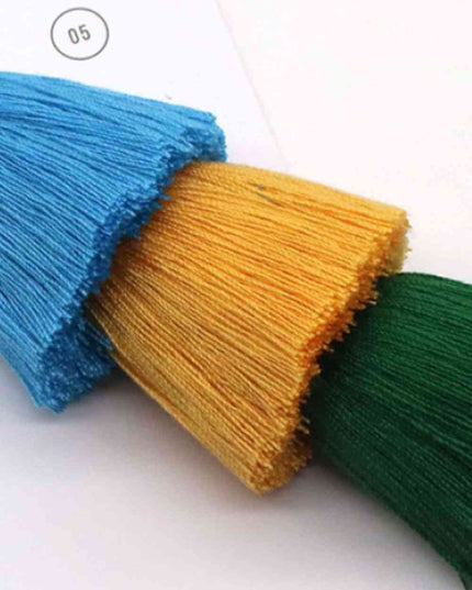 Assorted 4-Pack Multicolored Fringe Keychain