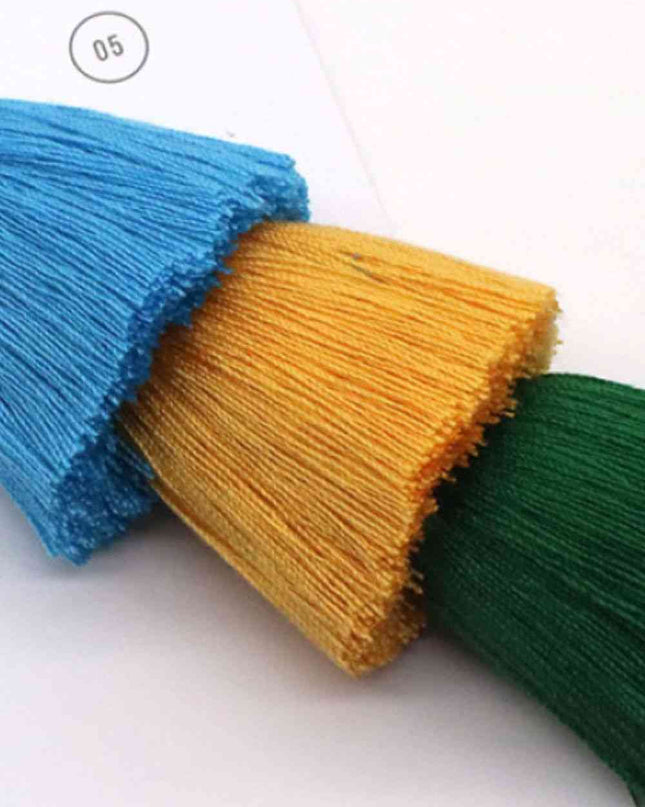 Assorted 4-Pack Multicolored Fringe Keychain