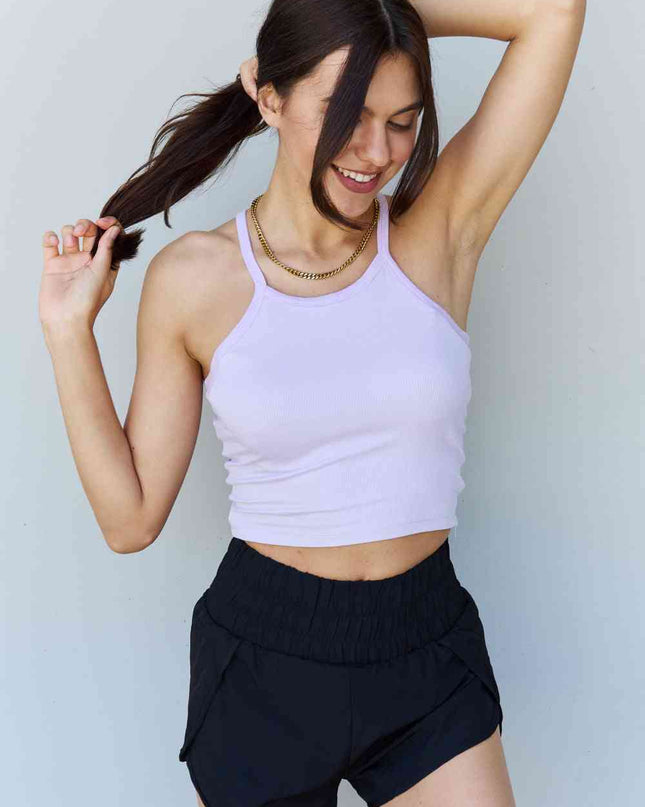 Ninexis Everyday Staple Soft Modal Short Strap Ribbed Tank Top in Lavender