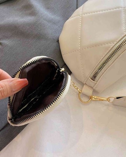 PU Leather Sling Bag with Small Purse