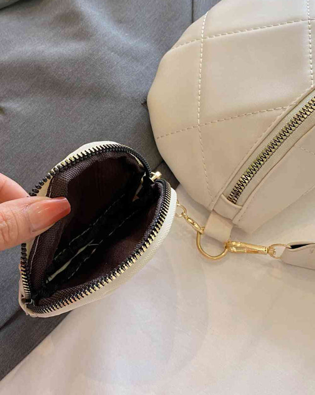 PU Leather Sling Bag with Small Purse