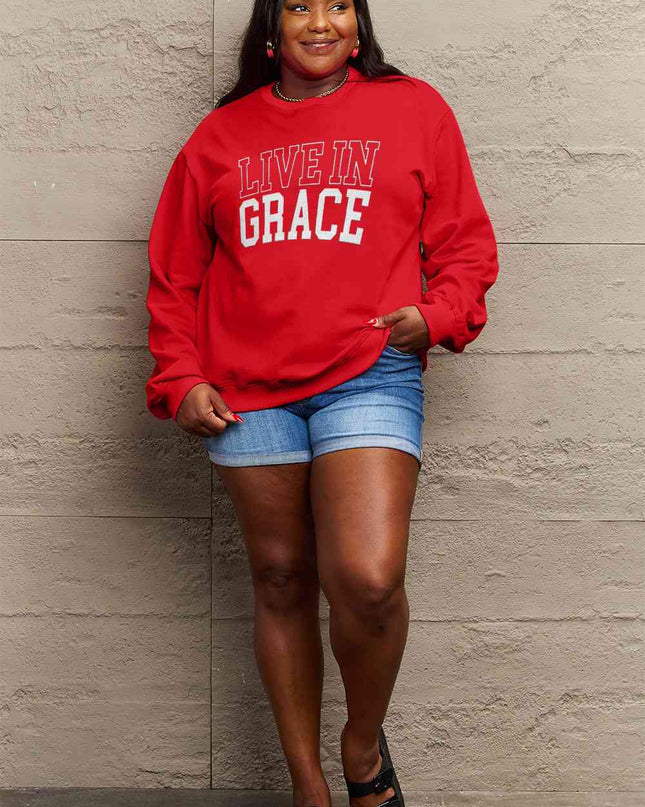 Simply Love Full Size LIVE IN GRACE Graphic Sweatshirt