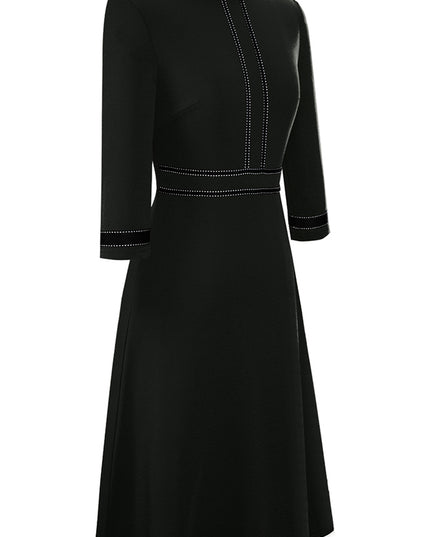 Round Neck Three-Quater Sleeve Dress