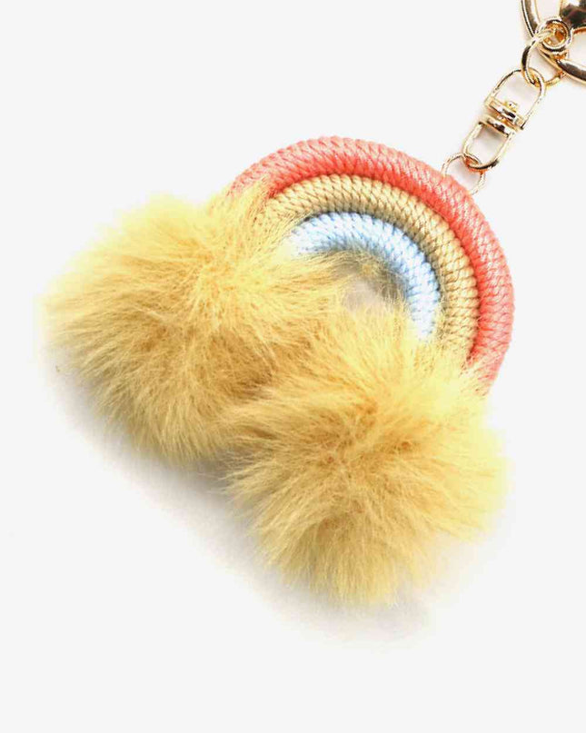 Assorted 4-Pack Rainbow Pom Pom Keychain