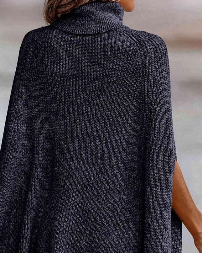 Turtleneck Dolman Sleeve Poncho
