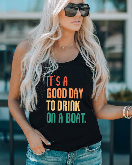 Slogan Graphic Scoop Neck Tank