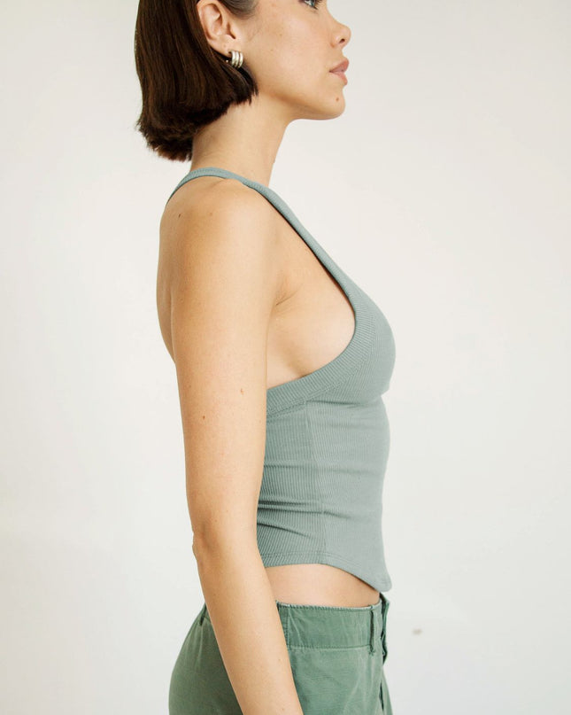 Halter Neck Ribbed Cropped Top