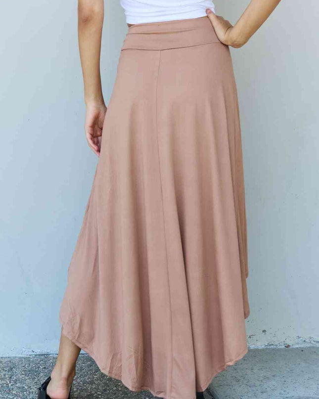 Ninexis First Choice High Waisted Flare Maxi Skirt in Camel