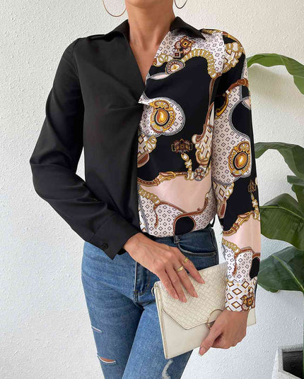 Twist Front Collared Blouse