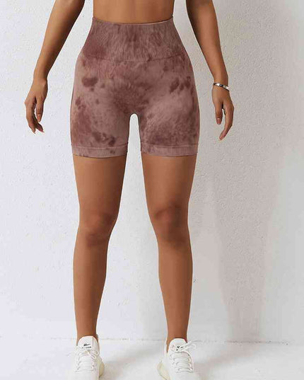 Tie Dye Wide Waistband Slim Fit Sports Shorts