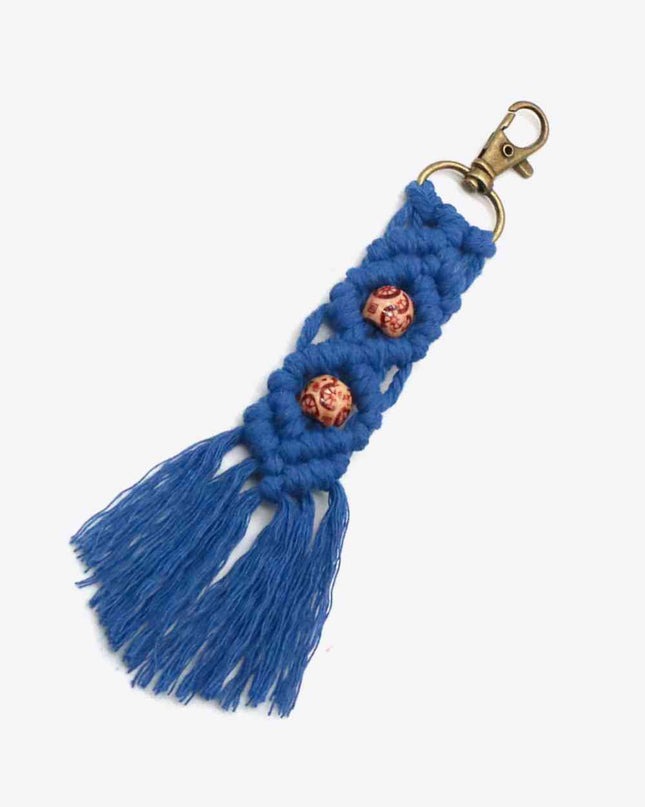 Assorted 4-Pack Handmade Macrame Fringe Keychain