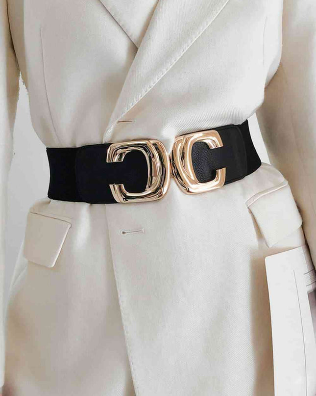 Zinc Alloy Buckle Elastic Wide Belt