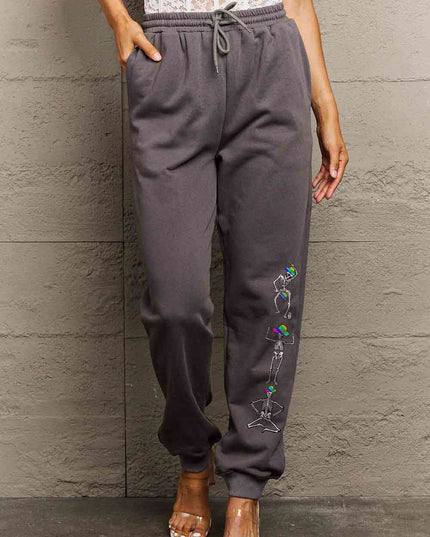 Simply Love Full Size SKELETON Graphic Sweatpants