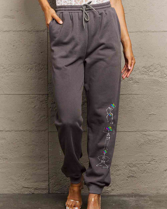 Simply Love Full Size SKELETON Graphic Sweatpants