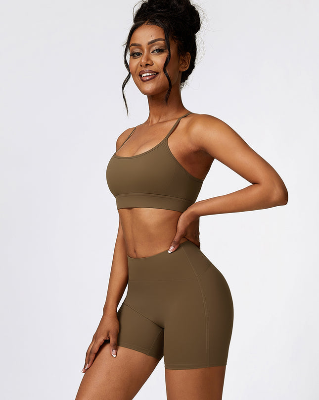 Sport Bra and Wide Waistband Shorts Set