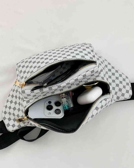 Printed PU Leather Sling Bag