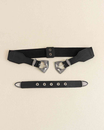 Double Buckle PU Leather Belt