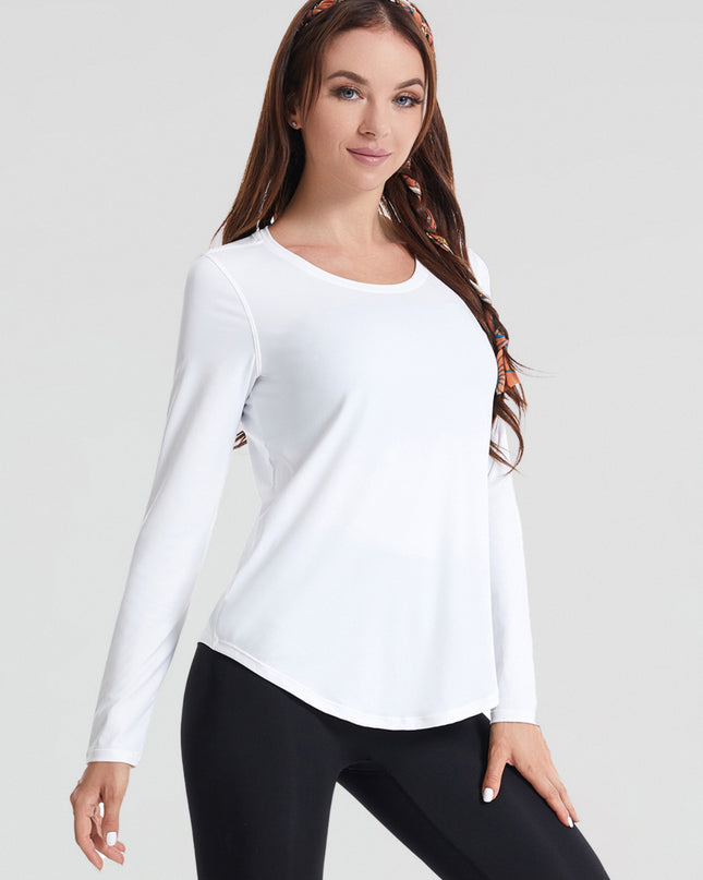Round Neck Long Sleeve Sports Top